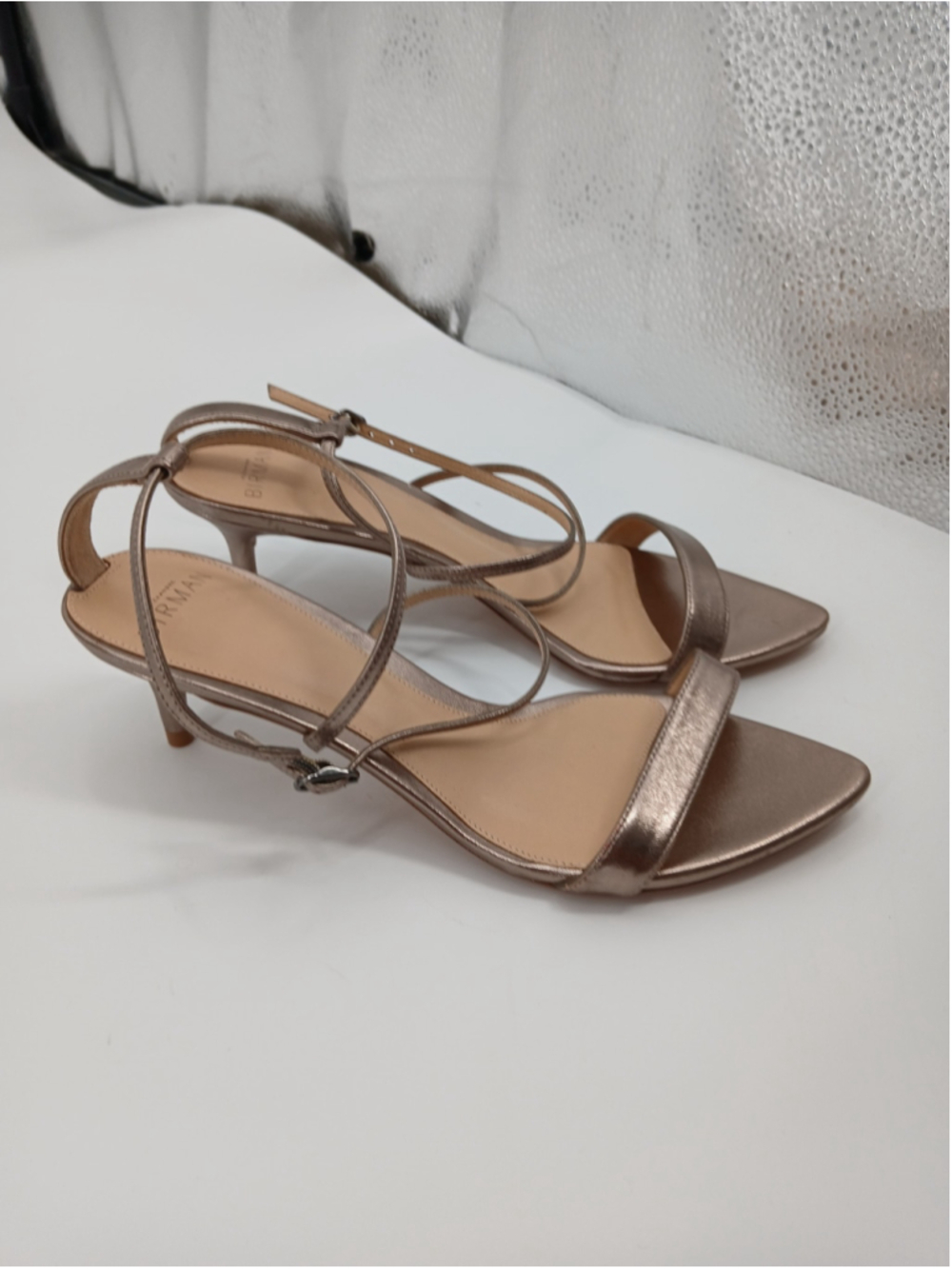 Women's Alexandre Birman Bronze Kitten Heel Sandals Size 7